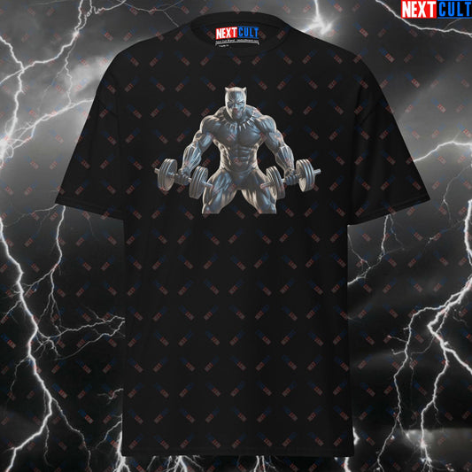 Black Panther Gym Hero T-Shirt - Funny Superhero Pump Cover Tee for Lifters, Bodybuilding & Fitness Meme Shirt T-shirts Avengers Black Panther Bodybuilding Films Fitness Gym Pump Cover Superheroes Workout Next Cult Brand