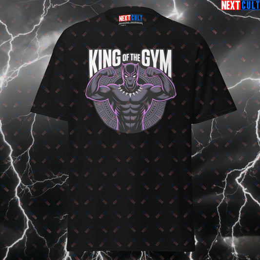 King Of The Gym T-Shirt - Funny Gym Shirt & Pump Cover for Lifters, Gymbro Meme Tee Inspired by Black Panther & Superhero Gains T-shirts Avengers Black Panther Bodybuilding Films Fitness Gym Powerlifting Pump Cover Superheroes Workout Next Cult Brand