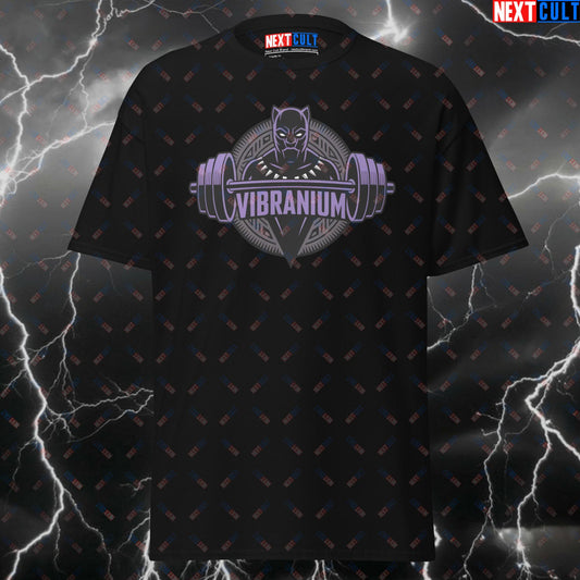 Vibranium Gym Hero T-Shirt - Funny Black Panther Pump Cover Tee for Lifters, Gymbros & Superhero Gains T-shirts Avengers Black Panther Bodybuilding Films Fitness Gym Powerlifting Pump Cover Superheroes Workout Next Cult Brand