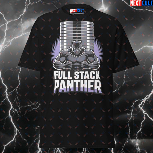 Funny Gym T-Shirt - Full Stack Panther Pump Cover Tee for Lifters, Gym Bros & Fitness Meme Lovers (Maximum Weight Always) T-shirts Avengers Black Panther Bodybuilding Films Fitness Gym Pump Cover Superheroes Workout Next Cult Brand