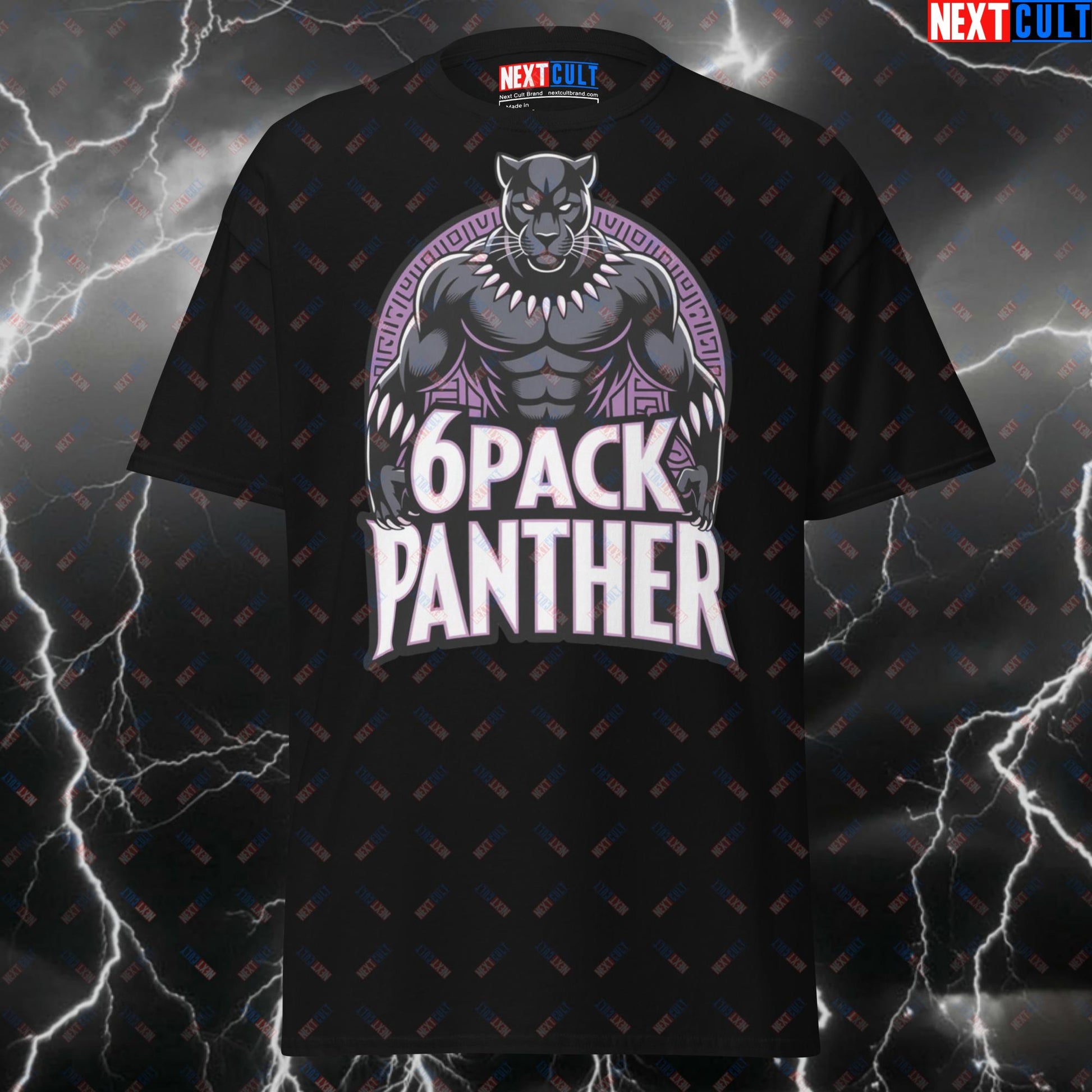6Pack Panther Gym Hero T-Shirt - Funny Gym Meme Tee for Lifters, Bodybuilding Pump Cover & Comic Book Superhero Workout Top T-shirts Avengers Black Panther Bodybuilding Films Fitness Gym Pump Cover Superheroes Workout Next Cult Brand