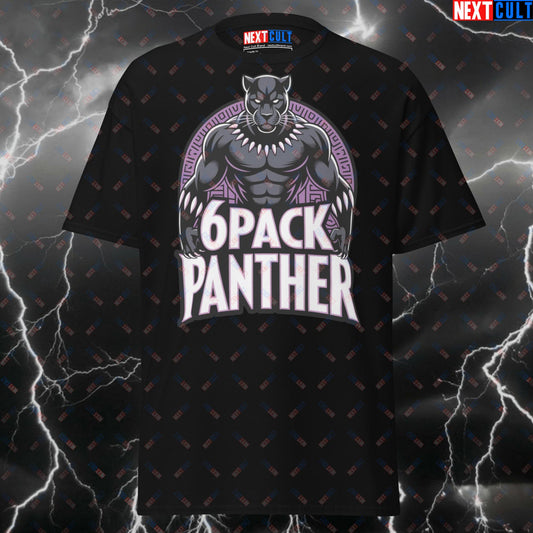 6Pack Panther Gym Hero T-Shirt - Funny Gym Meme Tee for Lifters, Bodybuilding Pump Cover & Comic Book Superhero Workout Top T-shirts Avengers Black Panther Bodybuilding Films Fitness Gym Pump Cover Superheroes Workout Next Cult Brand