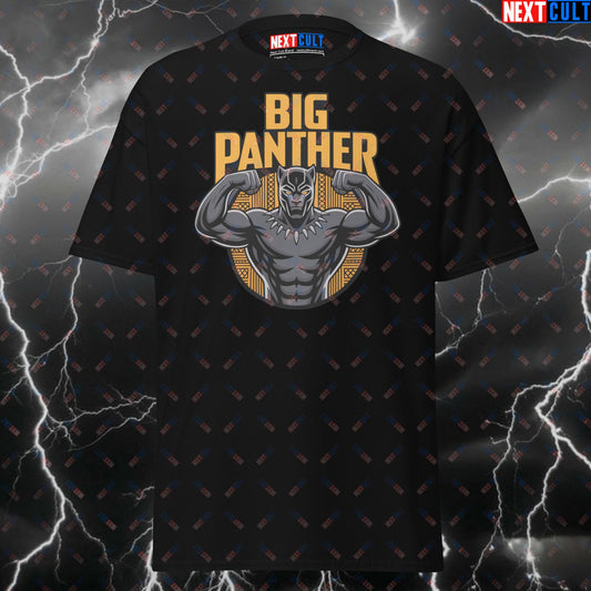 Big Panther Gym Hero T-Shirt - Funny Workout Tee for Lifters & Gymbros - Superhero Pump Cover for Gains & Memes T-shirts Avengers Black Panther Bodybuilding Films Fitness Gym Pump Cover Superheroes Workout Next Cult Brand