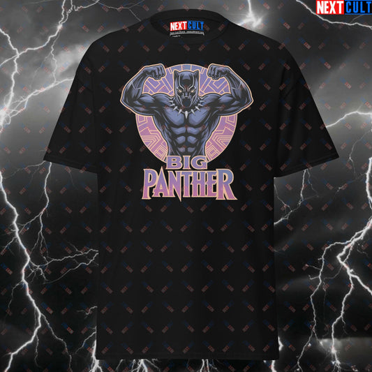 Big Panther Gym Hero T-Shirt - Funny Gym Meme Tee for Lifters & Bodybuilding - Superhero Pump Cover Workout Top T-shirts Avengers Black Panther Bodybuilding Films Fitness Gym Pump Cover Superheroes Workout Next Cult Brand