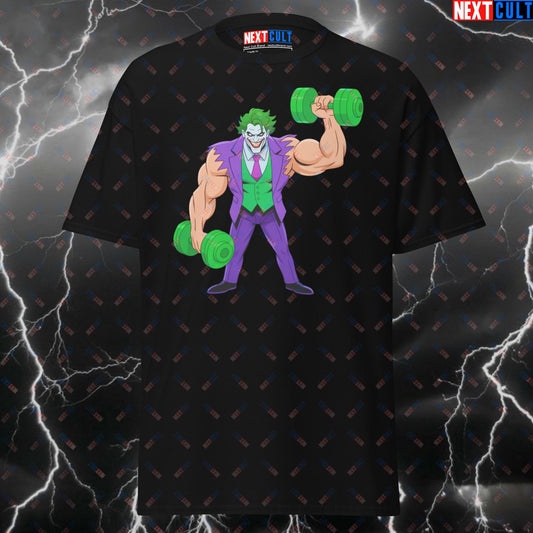 Jacked Joker Gym T-Shirt - Funny Swole Joker Pump Cover Tee for Gym Bros & Lifters - Comic Book Workout Shirt T-shirts Bodybuilding Films Fitness Gym Halloween Joker Pump Cover Superheroes Workout Next Cult Brand