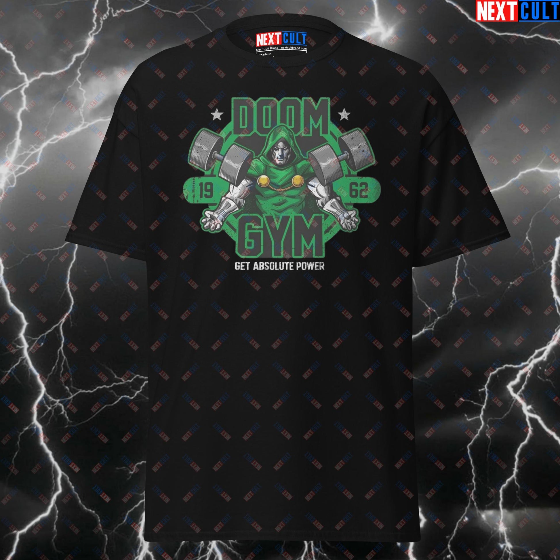 Doctor Doom Gym Villain T-Shirt - Funny Gym Meme Tee for Lifters & Fitness Fans - Get Absolute Power Pump Cover Top T-shirts Bodybuilding Doctor Doom Films Fitness Gym Powerlifting Pump Cover Superheroes Workout Next Cult Brand