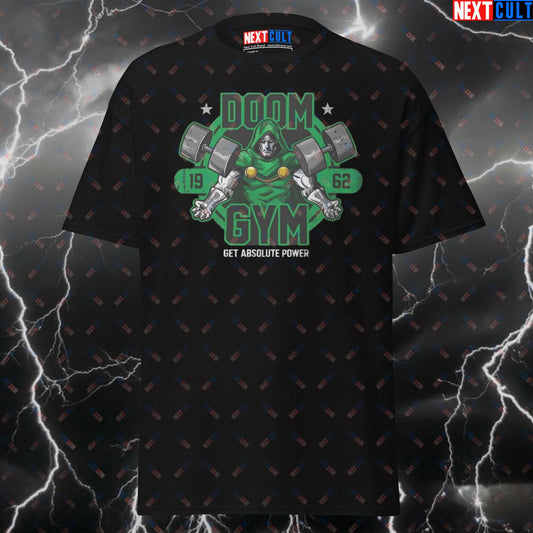 Doctor Doom Gym Villain T-Shirt - Funny Gym Meme Tee for Lifters & Fitness Fans - Get Absolute Power Pump Cover Top T-shirts Bodybuilding Doctor Doom Films Fitness Gym Powerlifting Pump Cover Superheroes Workout Next Cult Brand