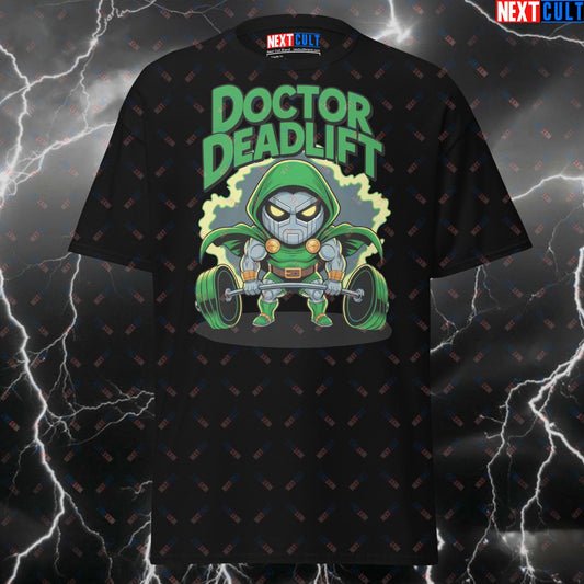 Doctor Deadlift Funny Gym T-Shirt – Superhero Comic Book Meme Tee for Lifters, Gym Villain Pump Cover Workout Top T-shirts Bodybuilding Doctor Doom Films Fitness Gym Leg Day Powerlifting Pump Cover Superheroes Workout Next Cult Brand