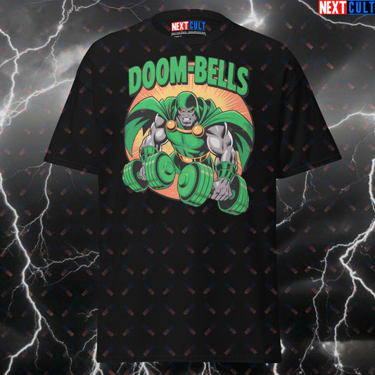 Doom-Bells Funny Gym Villain Pump Cover T-Shirt – Doctor Doom & Dumbbells Meme Tee for Lifters & Fitness Fans T-shirts Bodybuilding Doctor Doom Films Fitness Gym Pump Cover Superheroes Workout Next Cult Brand