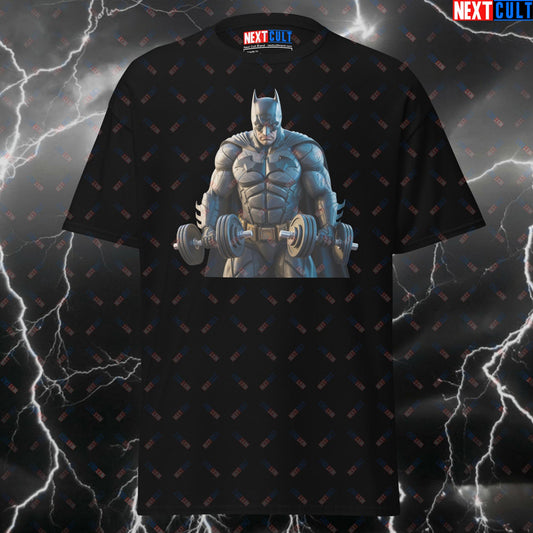Batman Gym Hero T-Shirt - Funny Superhero Comic Book Tee for Lifters & Gymbros - Pump Cover Workout Top for Fitness Gains T-shirts Batman Bodybuilding Films Fitness Gym Justice League Pump Cover Superheroes Workout Next Cult Brand
