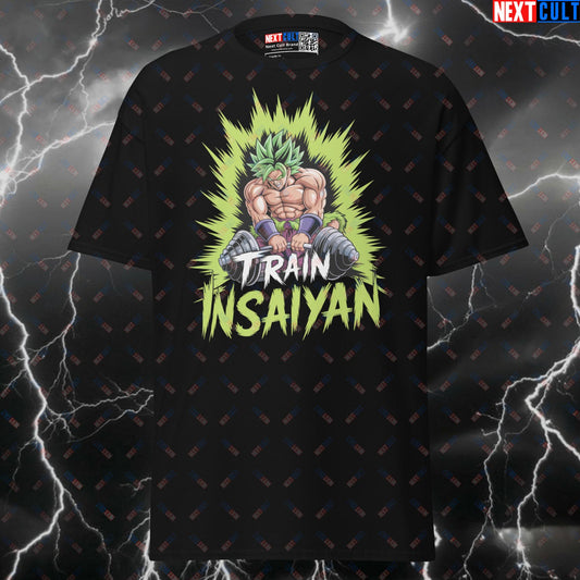 Train Insaiyan Funny Gym T-Shirt - Dragon Ball Z Workout Meme Tee & Ultimate Pump Cover Top T-shirts Anime Bodybuilding Dragon Ball Z Fitness Gym Powerlifting Pump Cover TV Workout Next Cult Brand