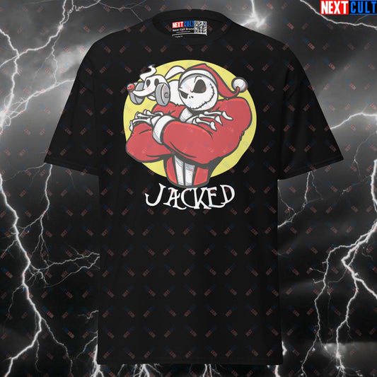 Jacked Skellington Pump Cover: Funny Nightmare Before Christmas Gym T-Shirt for Lifters & Gains T-shirts Bodybuilding Christmas Fitness Gym Pump Cover Workout Next Cult Brand
