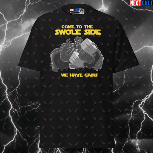 Come to the Swole Side Funny Gym T-Shirt | Swole Wars Star Wars Pump Cover Top T-shirts Bodybuilding Darth Vader Films Fitness Gym Powerlifting Pump Cover Star Wars Workout Next Cult Brand