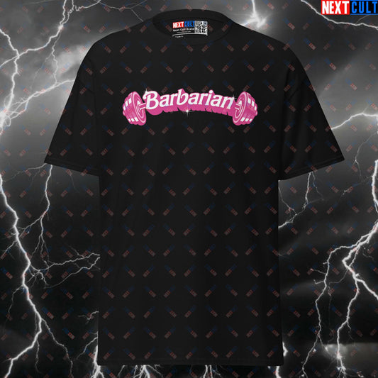Funny Gym T Shirt Barbarian Pump Cover | Barbell Barbie Meme Tee for Workout & Fitness Gains T-shirts Barbie Bodybuilding Films Fitness Gym Powerlifting Pump Cover Workout Next Cult Brand