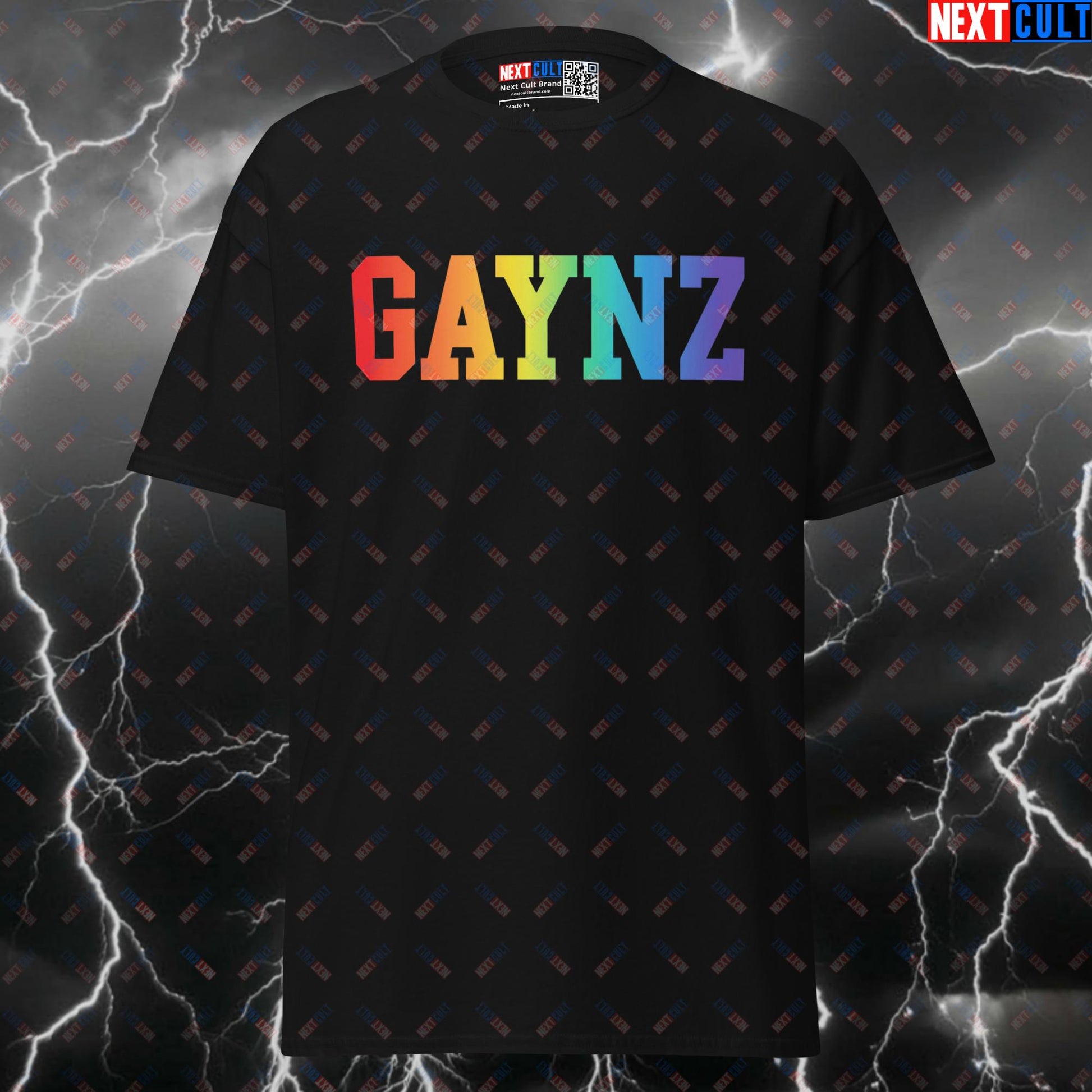 Rainbow Gaynz Funny Gym T-Shirt - Pride Powerlifting Pump Cover Top for Gymbros T-shirts Bodybuilding Fitness Gym LGBTQ+ Pump Cover Workout Next Cult Brand