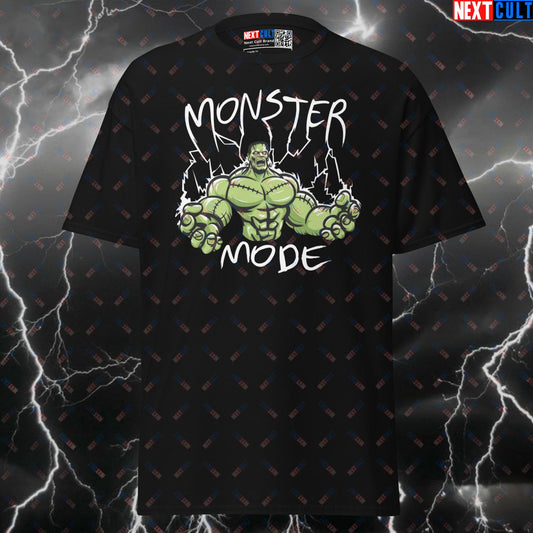 Monster Mode Frankenstein Gym T-Shirt - Funny Halloween Workout Tee & Pump Cover Top for Lifters T-shirts Bodybuilding Fitness Gym Halloween Powerlifting Pump Cover Workout Next Cult Brand