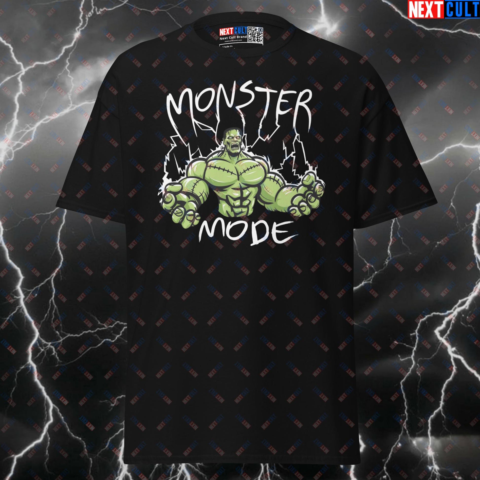 Monster Mode Frankenstein Gym T-Shirt - Funny Halloween Workout Tee & Pump Cover Top for Lifters Next Cult Brand
