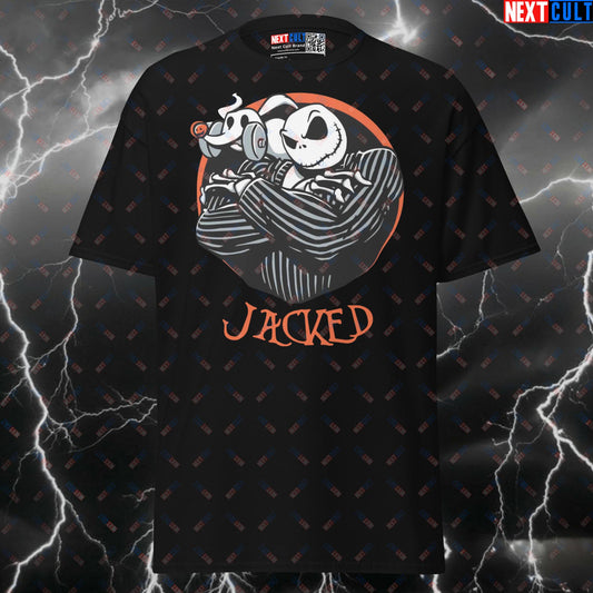 Jack Skellington Pump Cover T-Shirt | Funny Halloween Gym Meme Tee for Lifters & Bodybuilding Gains T-shirts Bodybuilding Fitness Gym Halloween Pump Cover Workout Next Cult Brand