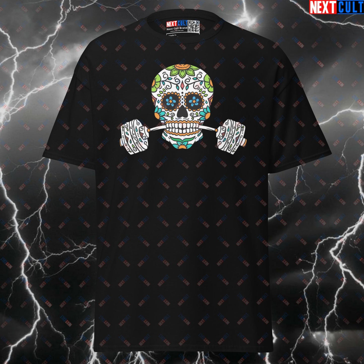 Funny Gym Meme T-Shirt: Day Of The Dead Skeleton Pump Cover For Lifters & Gymbros T-shirts Bodybuilding Day Of The Dead Fitness Gym Halloween Powerlifting Pump Cover Workout Next Cult Brand