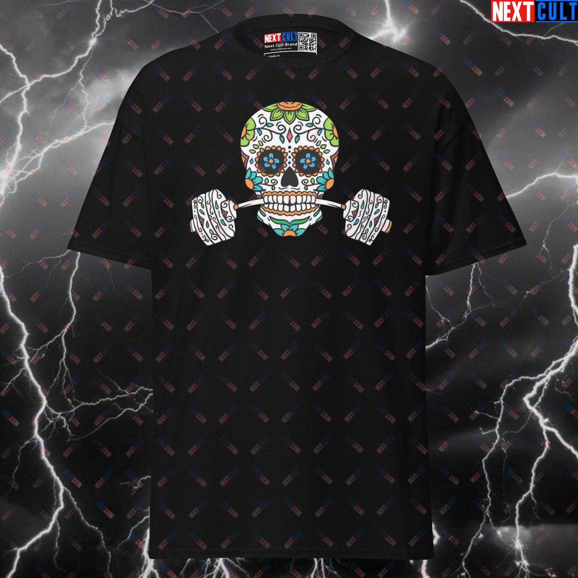 Funny Gym Meme T-Shirt: Day Of The Dead Skeleton Pump Cover For Lifters & Gymbros T-shirts Bodybuilding Day Of The Dead Fitness Gym Halloween Powerlifting Pump Cover Workout Next Cult Brand
