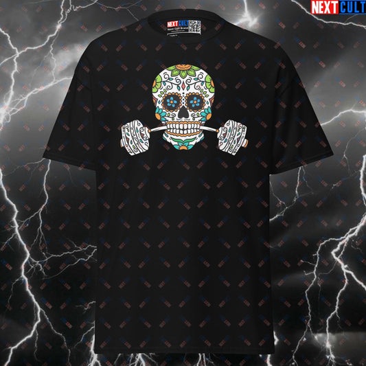 Funny Gym Meme T-Shirt: Day Of The Dead Skeleton Pump Cover For Lifters & Gymbros T-shirts Bodybuilding Day Of The Dead Fitness Gym Halloween Powerlifting Pump Cover Workout Next Cult Brand