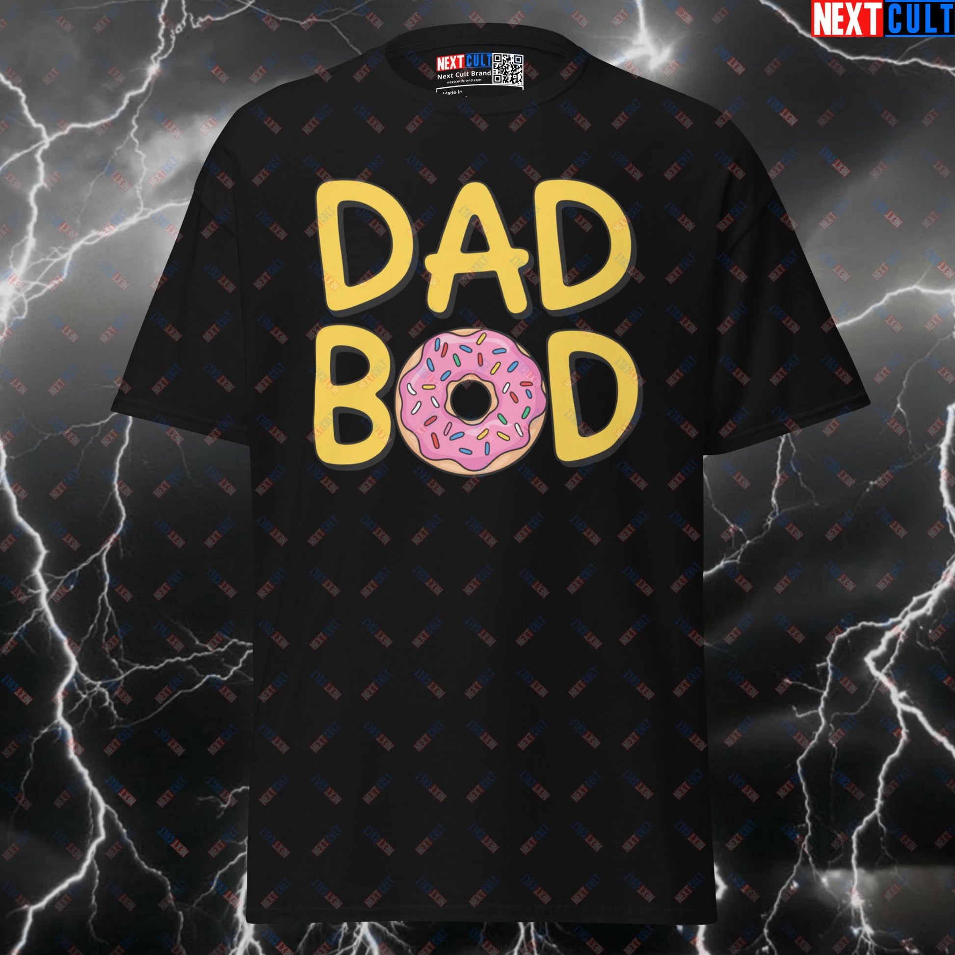 Dad Bod Donuts Gym Meme Tee - Funny Workout Pump Cover Shirt for Father's Day Gains T-shirts Bodybuilding Fast Food Father's Day Fitness Gym Pump Cover Workout Next Cult Brand
