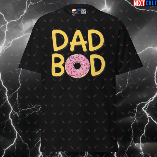 Dad Bod Donuts Gym Meme Tee - Funny Workout Pump Cover Shirt for Father's Day Gains T-shirts Bodybuilding Fast Food Father's Day Fitness Gym Pump Cover Workout Next Cult Brand