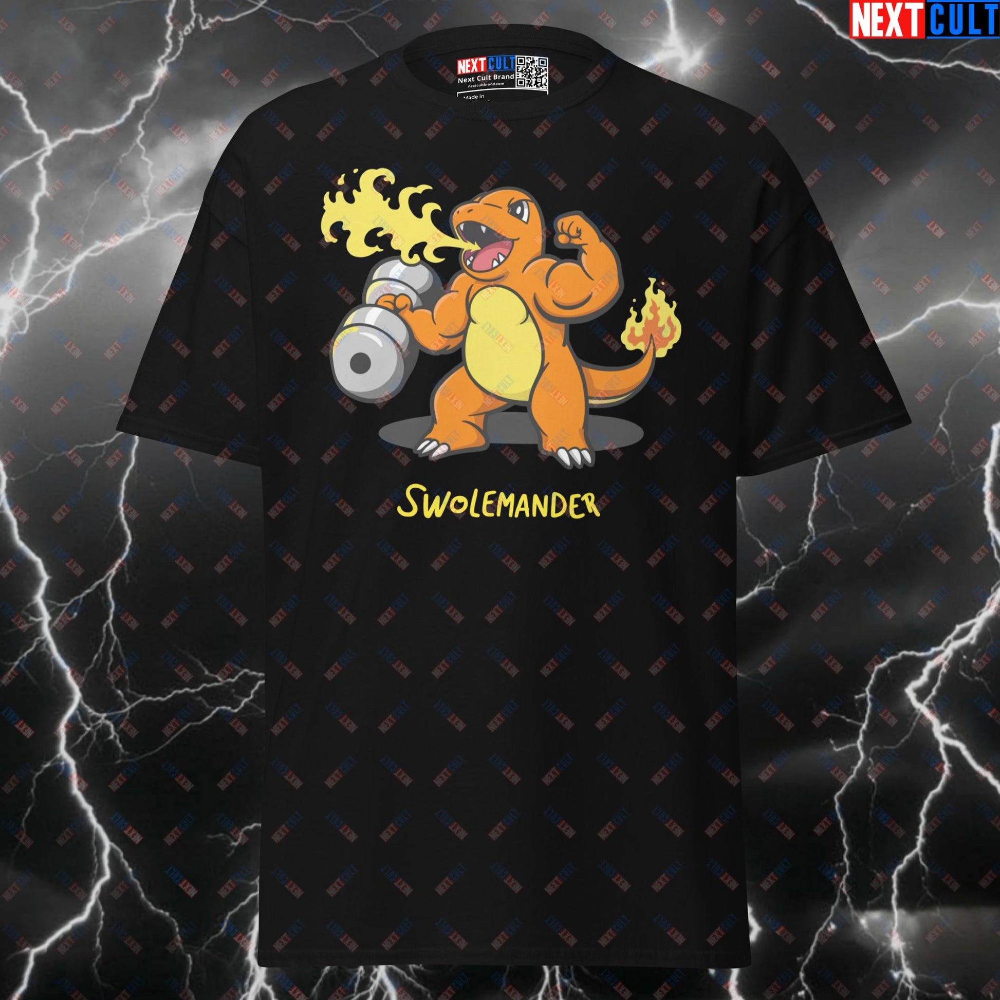 Swolemander Funny Gym Shirt | Feel The Burn Pokemon Meme Tee for Lifters & Gymbros T-shirts Anime Bodybuilding Fitness Gym Pokemon Pump Cover TV Video Games Workout Next Cult Brand