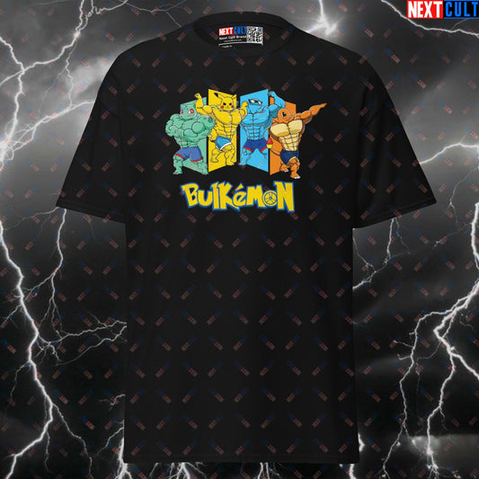 Bulkemon Funny Gym Shirt - Pokemon Pump Cover Tee for Lifters & Fitness Meme Lovers T-shirts Anime Bodybuilding Fitness Gym Pokemon Pump Cover TV Video Games Workout Next Cult Brand