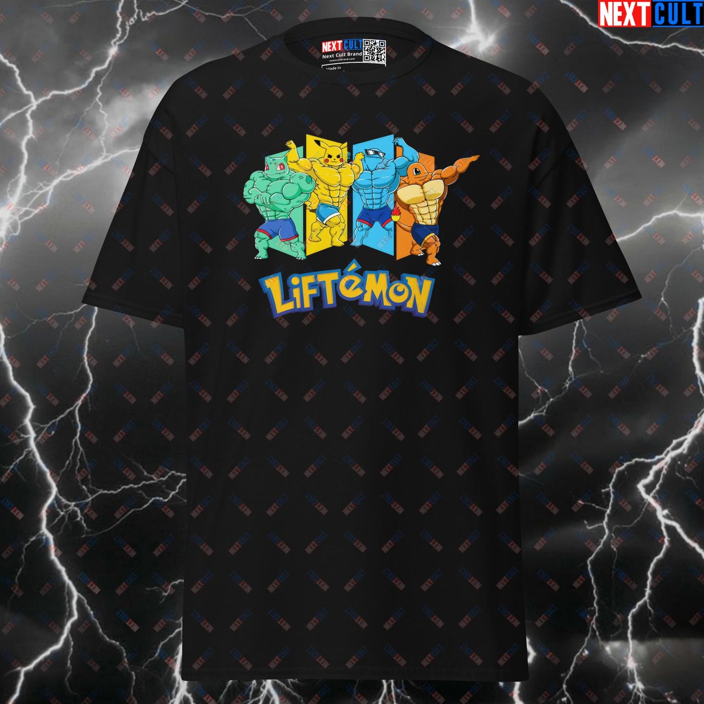 Liftemon Funny Gym Shirt | Pokemon Pump Cover Tee for Gains & Anime Fitness Meme Lifting Top Next Cult Brand