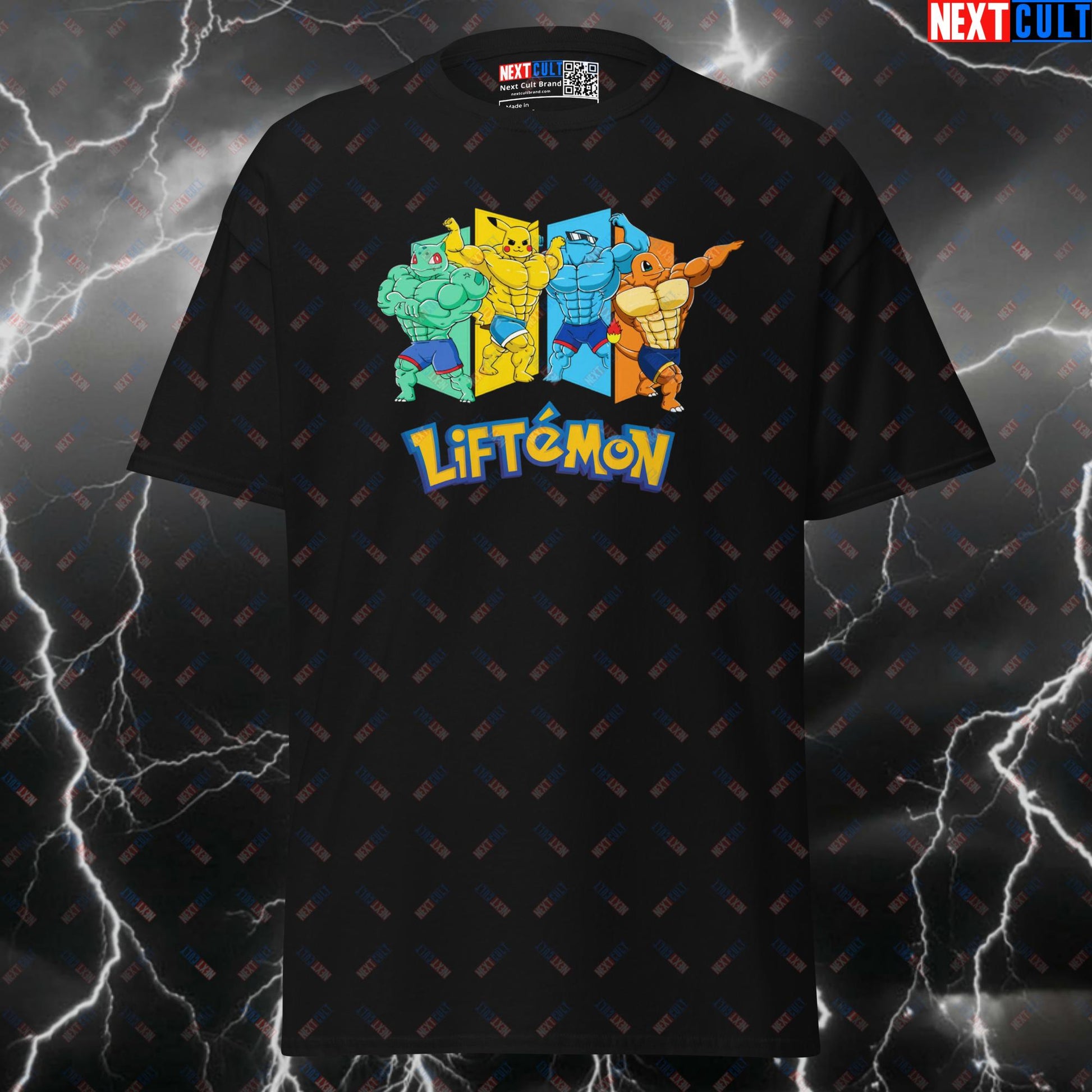 Liftemon Funny Gym Shirt | Pokemon Pump Cover Tee for Gains & Anime Fitness Meme Lifting Top Next Cult Brand