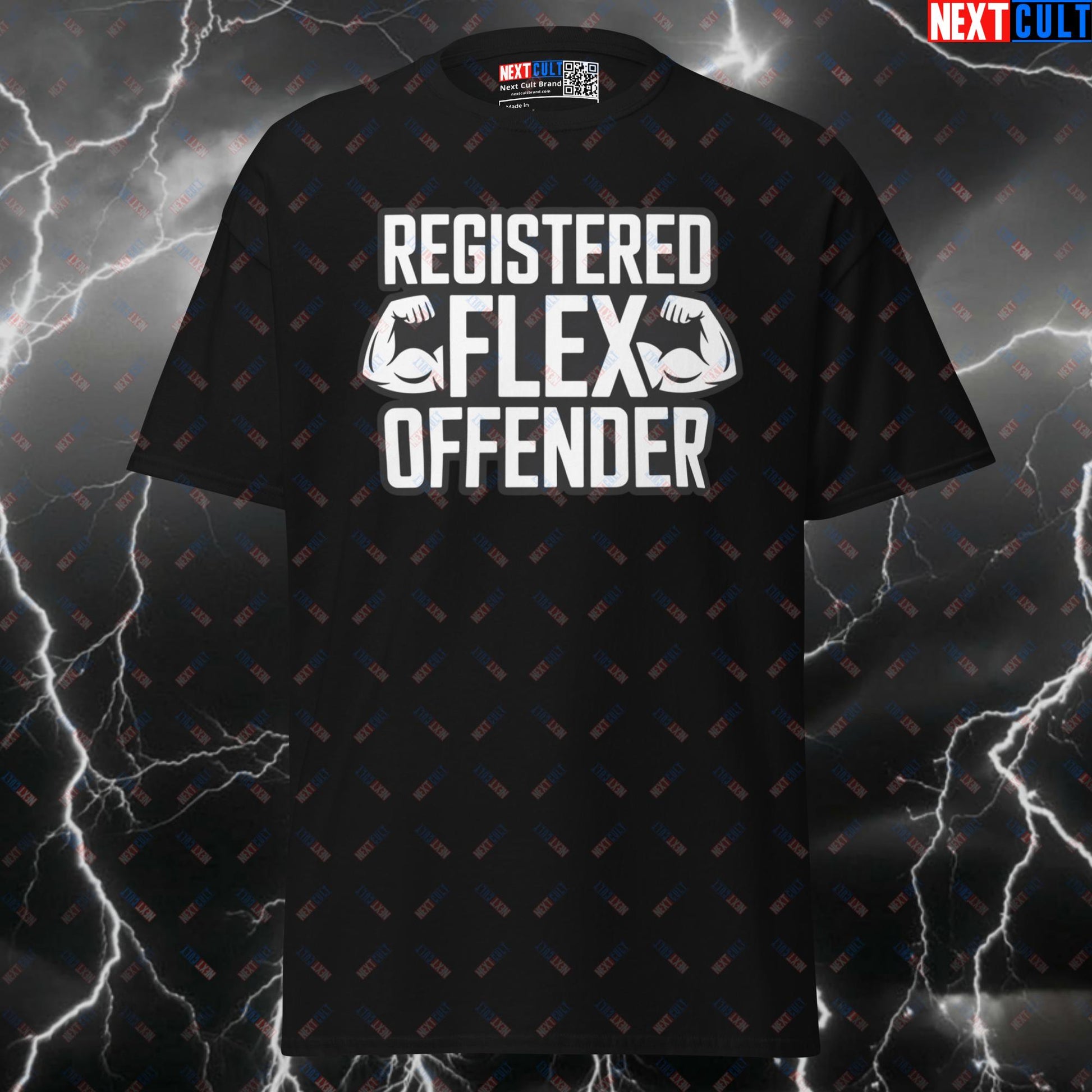 Funny Gym Shirt Pump Cover | Registered Flex Offender Meme Tee for Lifters & Gymbros T-shirts Bodybuilding Fitness Gym Pump Cover Workout Next Cult Brand