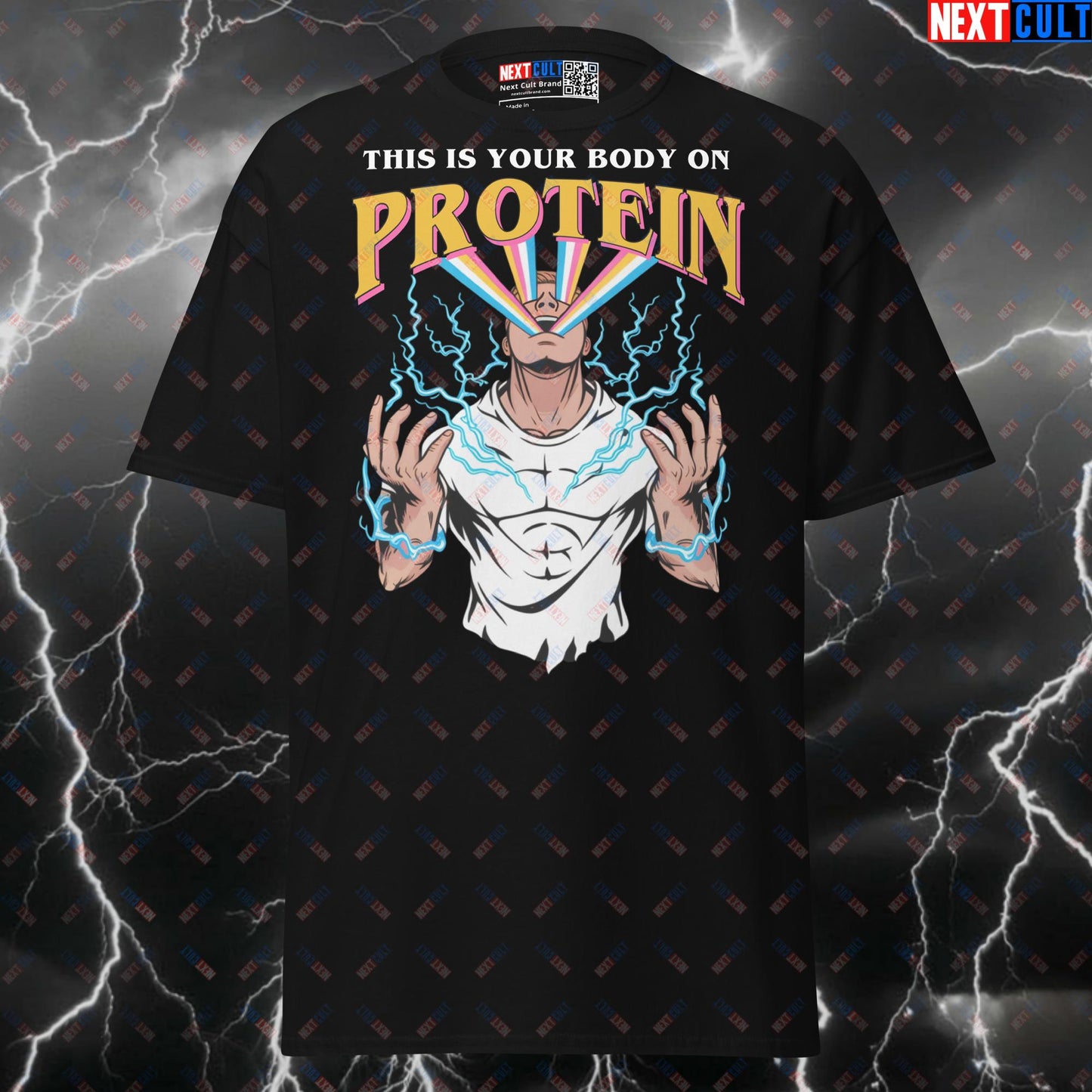 This Is Your Body On Protein Funny Gym Shirt - Meme Workout Tee & Pump Cover Top For Lifters T-shirts Bodybuilding Fitness Gym Pump Cover Workout Next Cult Brand