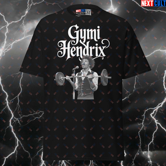Gymi Hendrix Funny Gym Shirt - Rock Music Workout Tee for Lifters & Shredded Gymbros Pump Cover Top T-shirts Bodybuilding Fitness Gym Powerlifting Pump Cover Rock Music Workout Next Cult Brand