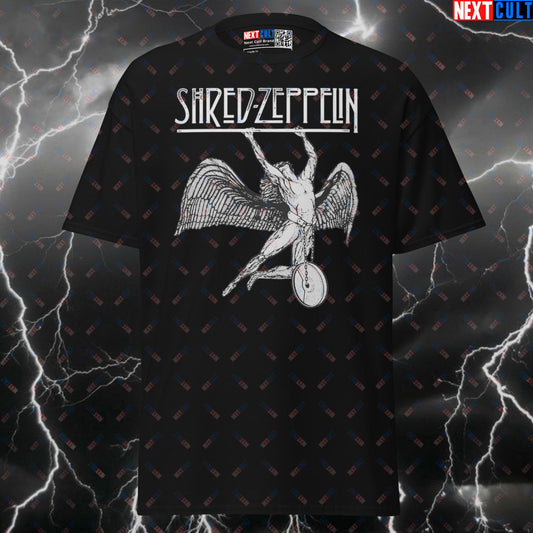 Shred Zeppelin Funny Gym T-Shirt - Rock Music Meme Pump Cover Top for Lifters & Gymbros T-shirts Bodybuilding Fitness Gym Led Zeppelin Powerlifting Pump Cover Rock Music Workout Next Cult Brand