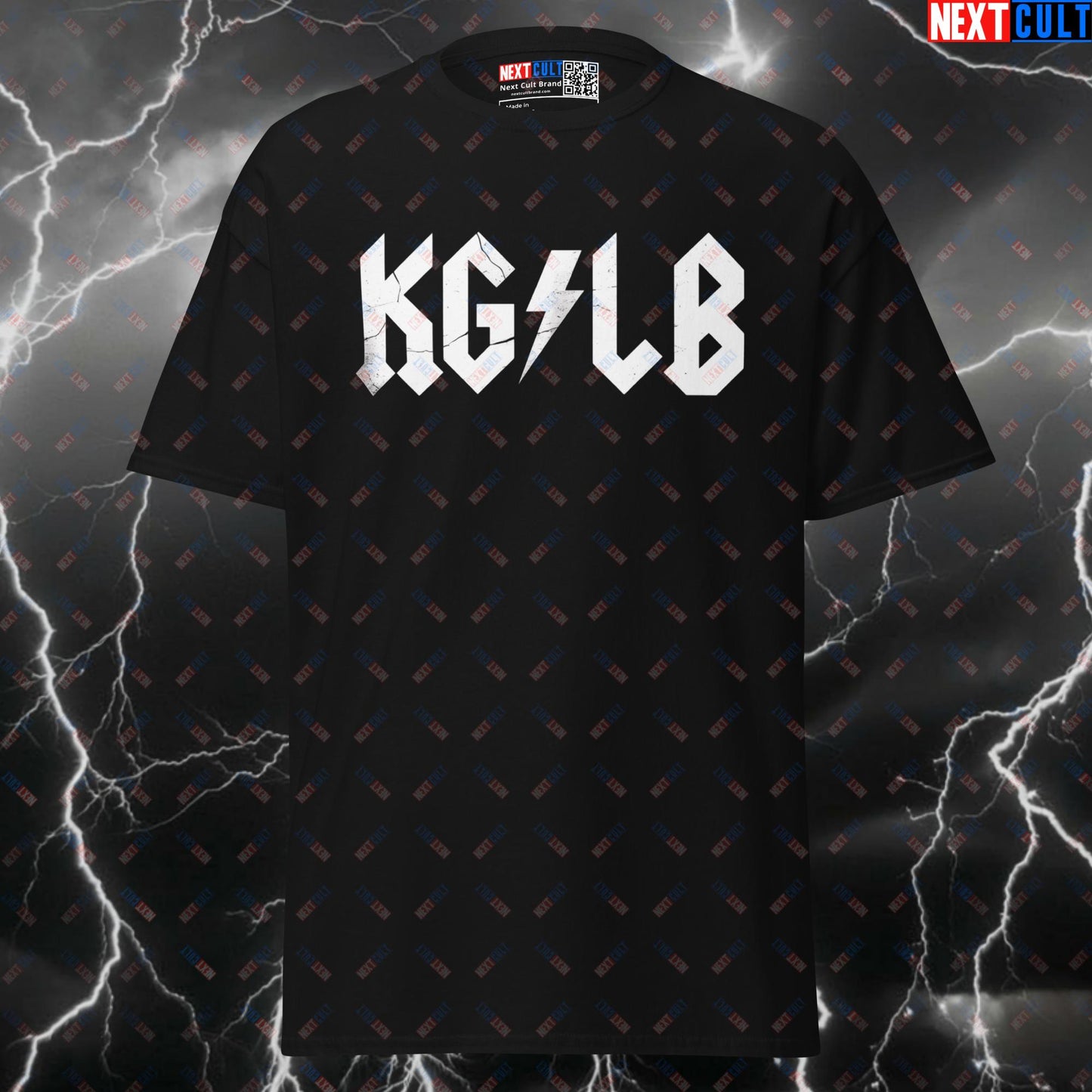 KG/LB Funny Gym Meme T-Shirt | AC/DC Rock Music Powerlifting Pump Cover Top for Lifters & Gymbros T-shirts AC/DC Bodybuilding Fitness Gym Powerlifting Pump Cover Rock Music Workout Next Cult Brand
