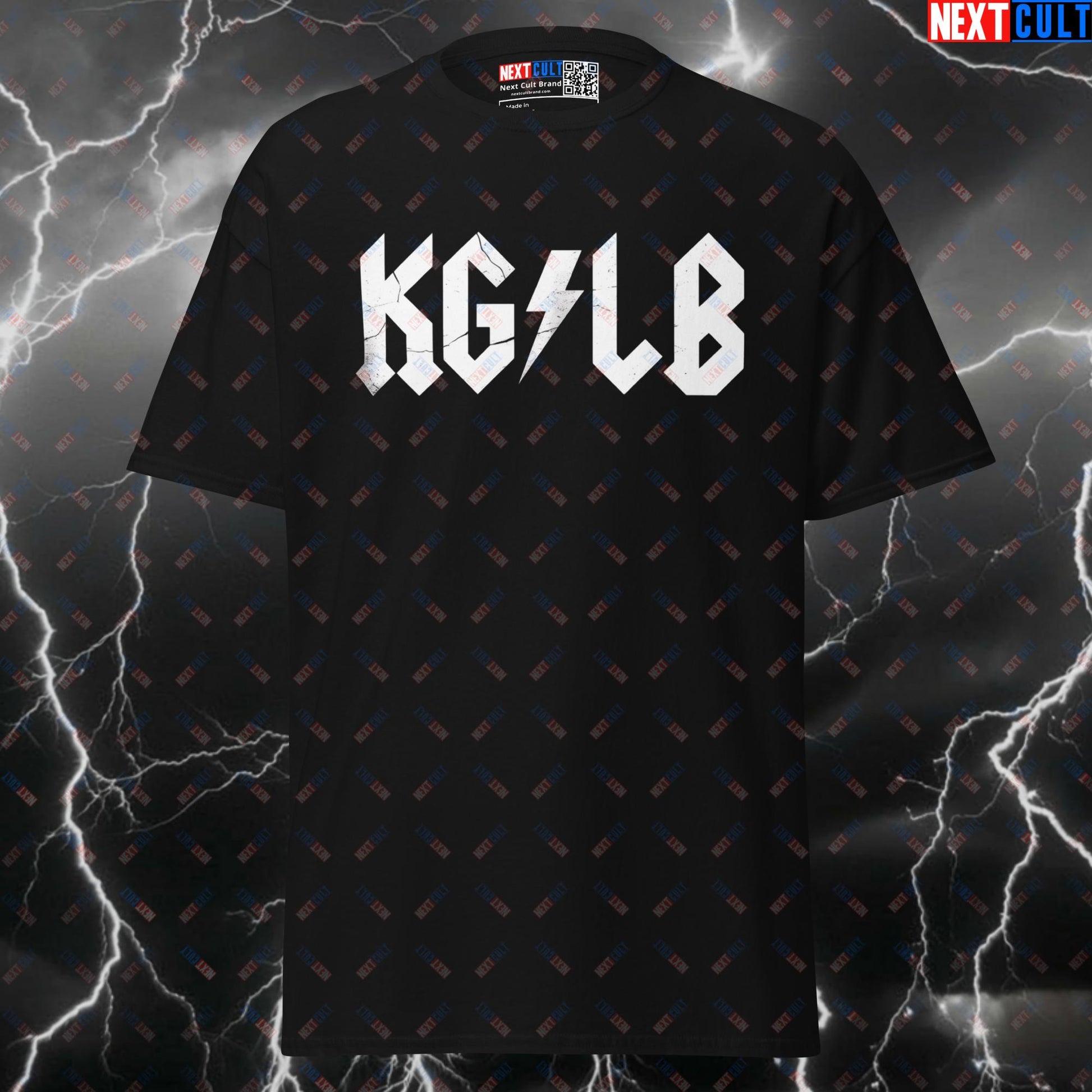 KG/LB Funny Gym Meme T-Shirt | AC/DC Rock Music Powerlifting Pump Cover Top for Lifters & Gymbros T-shirts AC/DC Bodybuilding Fitness Gym Powerlifting Pump Cover Rock Music Workout Next Cult Brand