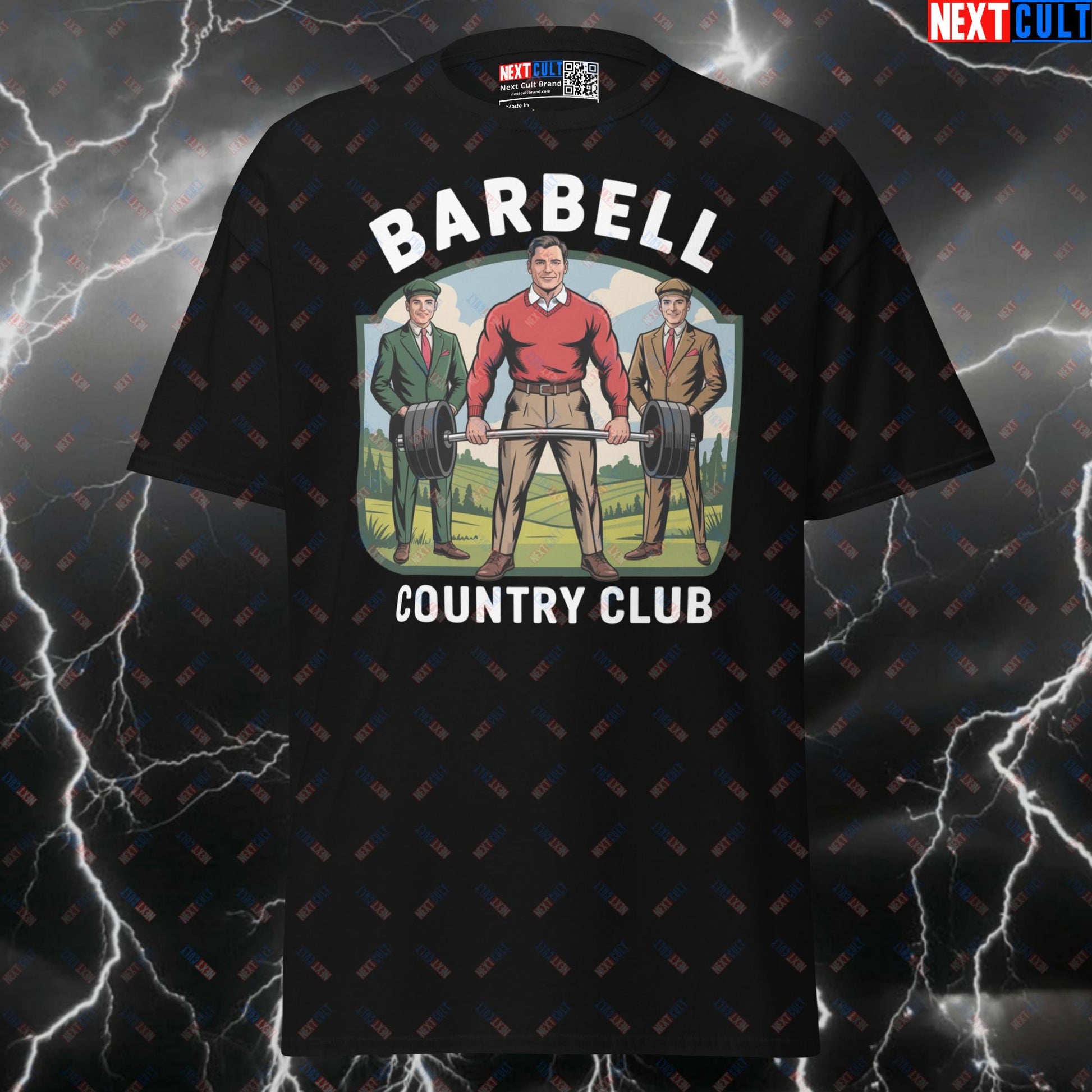 Barbell Country Club Funny Gym Shirt | Graphic Tee Workout Meme Top & Pump Cover for Lifters T-shirts Bodybuilding Fitness Gym Powerlifting Pump Cover Workout Next Cult Brand