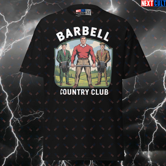 Barbell Country Club Funny Gym Shirt | Graphic Tee Workout Meme Top & Pump Cover for Lifters T-shirts Bodybuilding Fitness Gym Powerlifting Pump Cover Workout Next Cult Brand