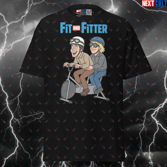 Fit and Fitter Funny Gym T-Shirt: Dumb and Dumber Gymbro Pump Cover Tee for Cardio & Gains T-shirts Cardio Films Fitness Functional Fitness Gym Pump Cover Workout Next Cult Brand