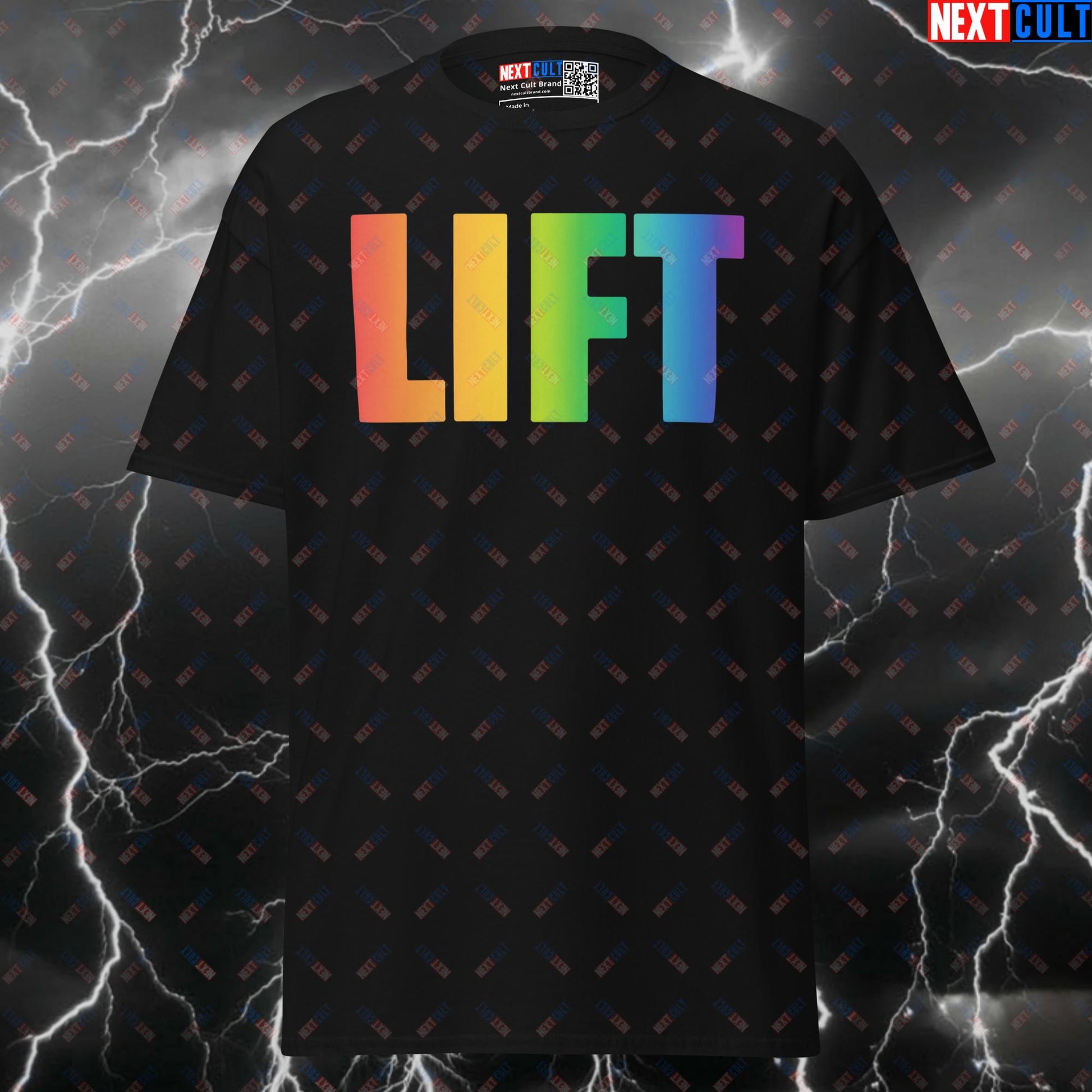 Lift The Rainbow Funny Gym Shirt - Pride LGBTQ+ Fitness Meme Tee & Pump Cover Next Cult Brand