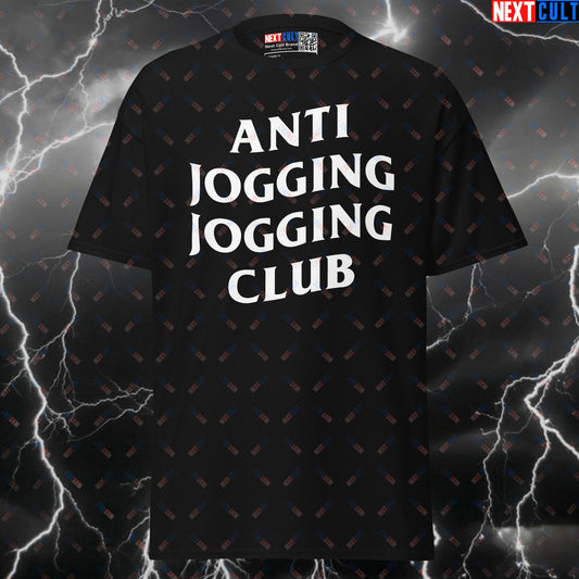 Anti Jogging Jogging Club Funny Gym Shirt - Graphic Tee for Lifters & Meme Fitness Pump Cover Top T-shirts Cardio Fitness Gym Pump Cover Workout Next Cult Brand