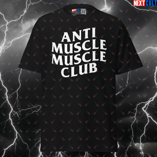 Anti Muscle Muscle Club Funny Gym Shirt | Meme Bodybuilding Pump Cover Tee for Lifters & Gymbros T-shirts Bodybuilding Fitness Gym Pump Cover Workout Next Cult Brand