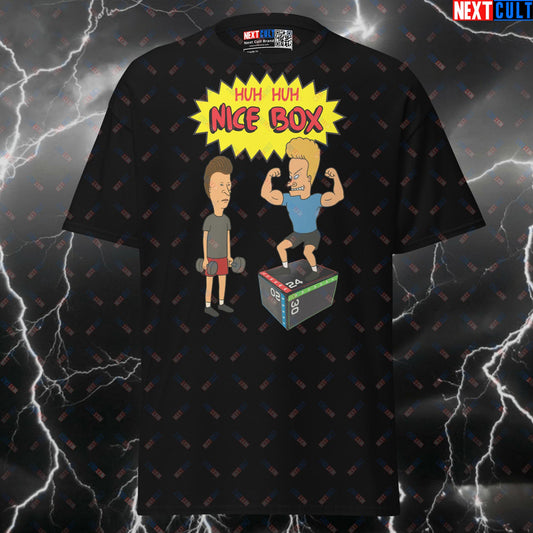 Beavis and Butt-head Funny Gym Shirt - Huh Huh Nice Box Jumps Pump Cover Tee for Lifters T-shirts Beavis and Butt-Head Bodybuilding Fitness Functional Fitness Gym Pump Cover TV Workout Next Cult Brand
