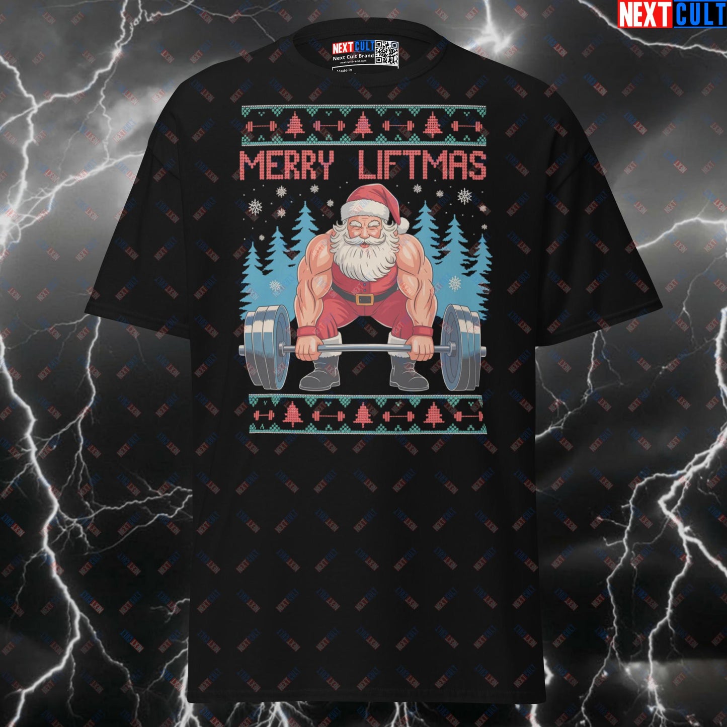 Merry Liftmas Funny Gym Shirt | Swole Santa Claus Fitness Meme Tee | Graphic Pump Cover Top Next Cult Brand