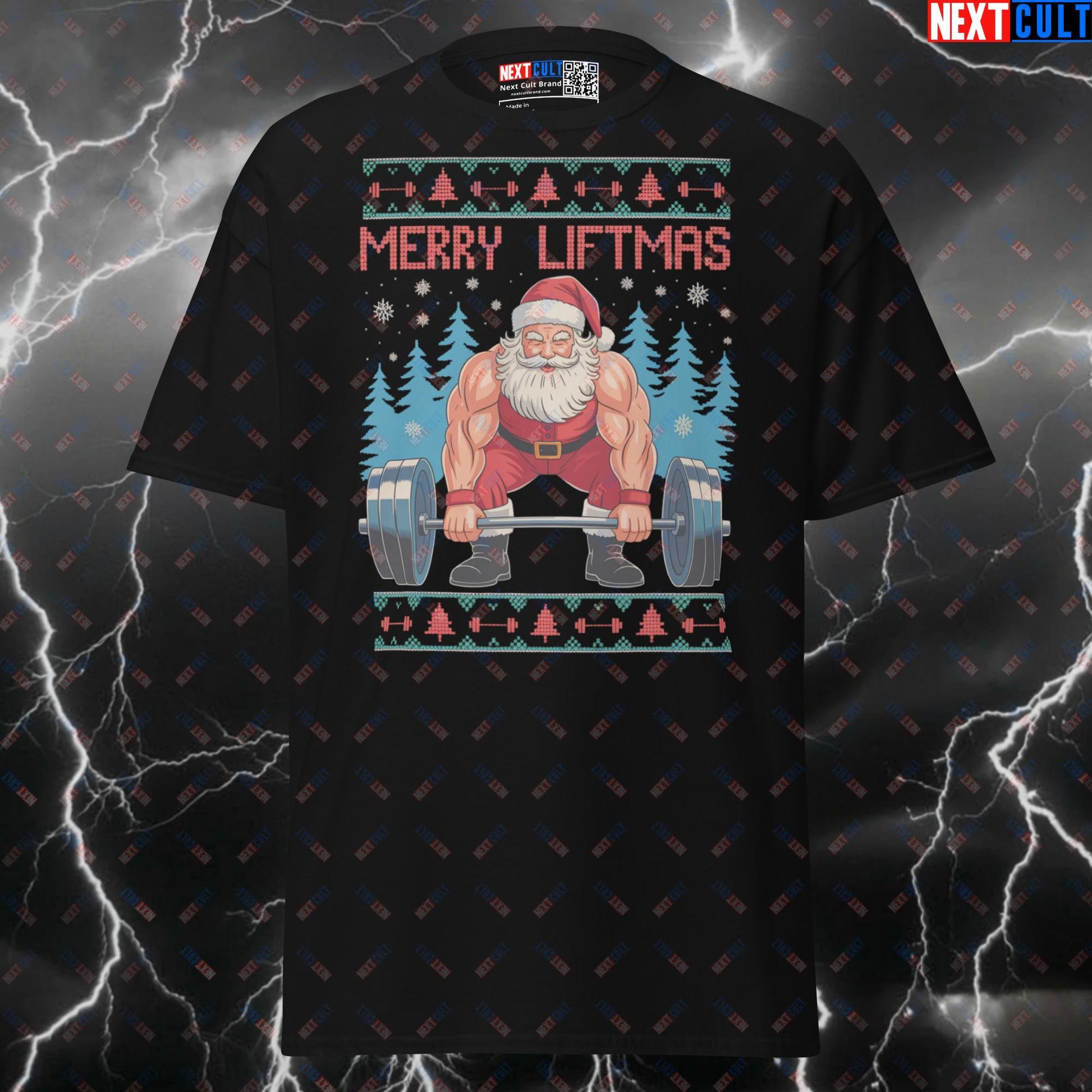 Merry Liftmas Funny Gym Shirt | Swole Santa Claus Fitness Meme Tee | Graphic Pump Cover Top Next Cult Brand