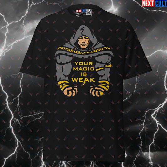 Your Magic Is Weak Funny Gym T-Shirt | Jacked Adam Superhero Pump Cover Tee for Lifters & Gymbros T-shirts Bodybuilding Films Fitness Gym Pump Cover Superheroes Workout Next Cult Brand