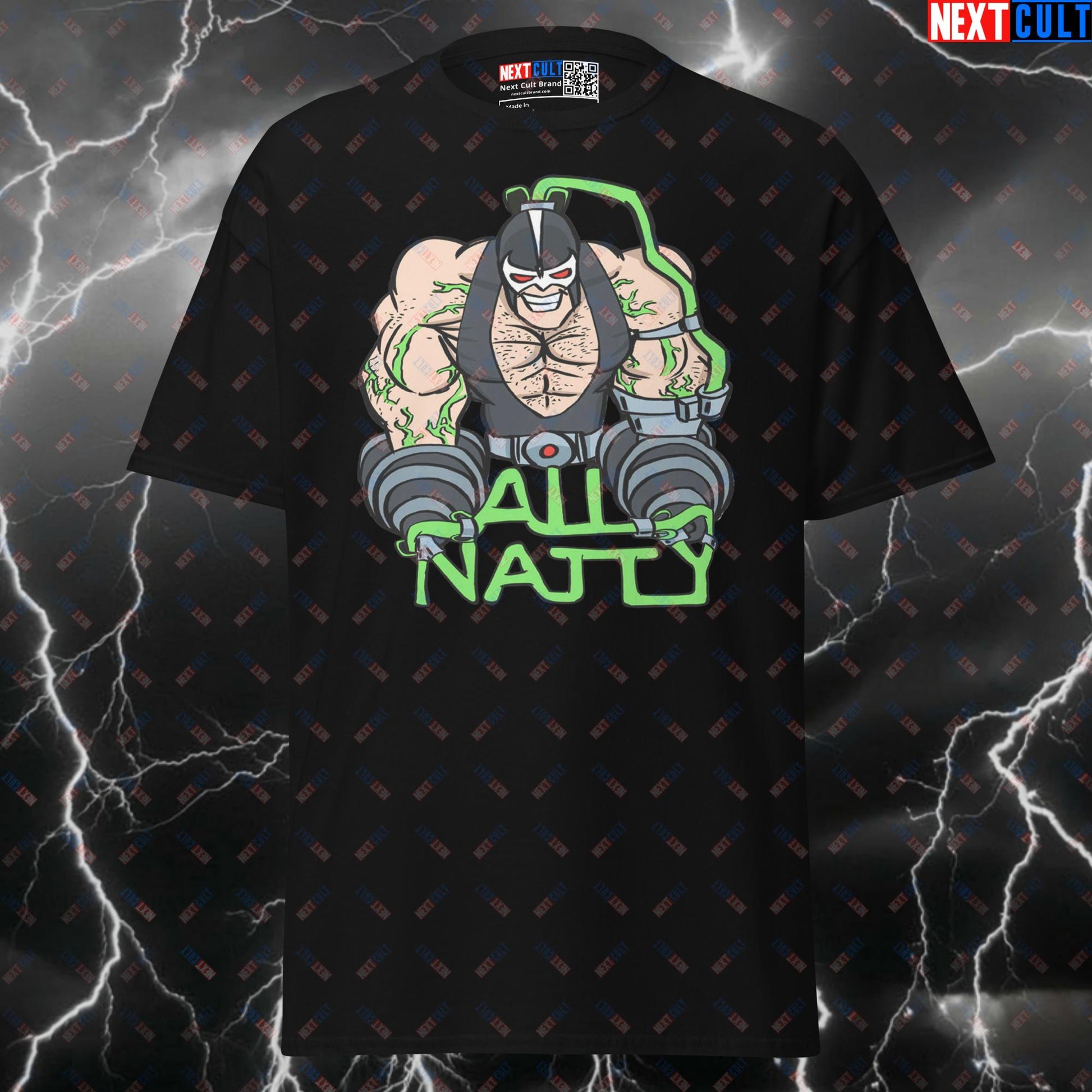 All Natty Bane Funny Gym Shirt - Fake Natty Green Venom Graphic Tee Workout Pump Cover Top T-shirts Bane Bodybuilding Films Fitness Gym Natty Pump Cover Steroids Superheroes Workout Next Cult Brand