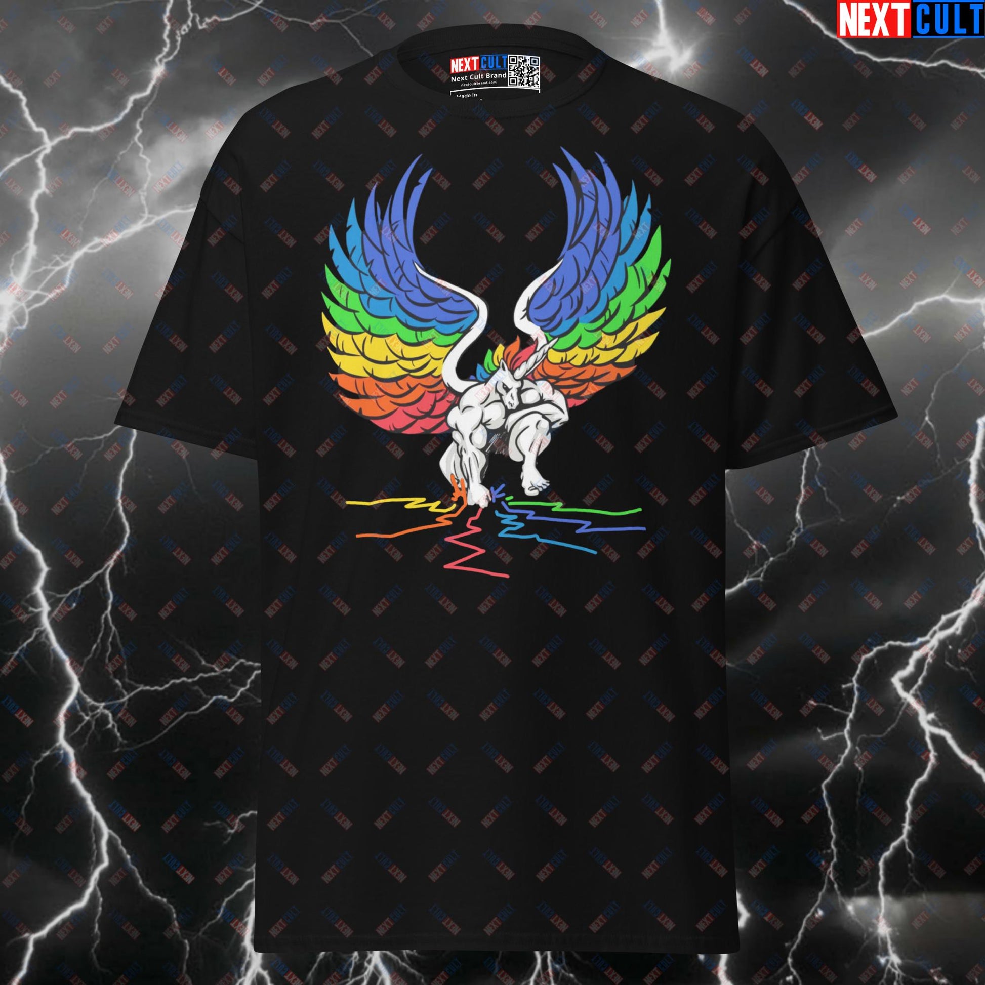 Stand Your Ground Rainbow Unicorn Pride Gym T-Shirt - Funny LGBTQ+ Workout Pump Cover Tee for Lifters T-shirts Fitness Gym LGBTQ+ Pump Cover Workout Next Cult Brand