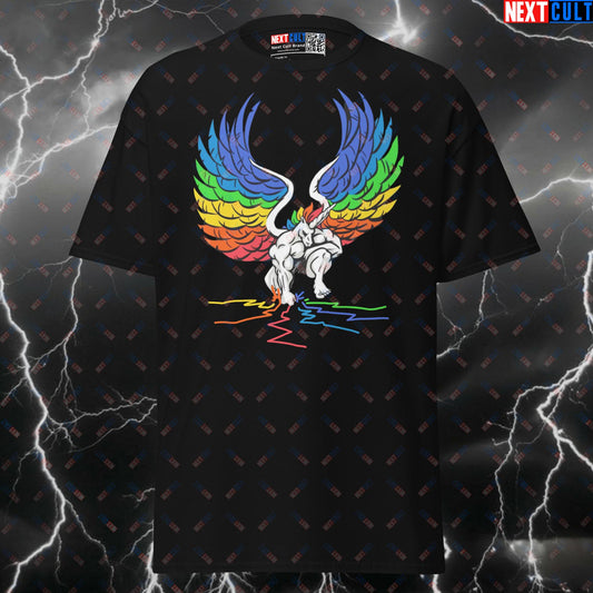 Stand Your Ground Rainbow Unicorn Pride Gym T-Shirt - Funny LGBTQ+ Workout Pump Cover Tee for Lifters T-shirts Fitness Gym LGBTQ+ Pump Cover Workout Next Cult Brand